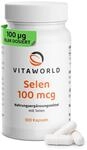 vitaworld Selen 100mcg, 100 &micro;g Selen pro Kapsel, Vegan, 100 Kapseln |...