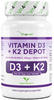 Vitamin D3 20.000 I.E + Vitamin K2 200 mcg Menaquinon MK7 Depot - 180 Tabletten...