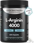 EXVital L-Arginin 4000 hochdosiert, 320 Kapseln in deutscher Premiumqualit&auml;t,...