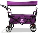 FUXLIFE Bollerwagen faltbar FX-CT700 Purpur &bull; klappbarer Handwagen f&uuml;r...