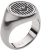 Emporio Armani Ring Für Männer, Größe: 26X24X2mm Silber Edelstahl Ring,