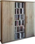 VCM Holz CD DVD Stand Regal Schrank Aufbewahrung Standregal Santo Glast&uuml;r
