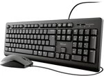 Trust Primo 23973 Maus-Set mit deutschem Kabel, QWERTZ, Windows schwarz