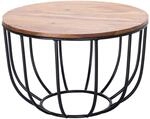 Wohnling Couchtisch Rund 60x60x39 cm Sheesham Massivholz Korbtisch |...