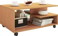 VCM Holz Couchtisch schlicht | Sofatisch Rollen | Ma&szlig;e ca. H. 41 x B. 80 x T....