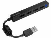 Speedlink SNAPPY Slim USB Hub - Passiver 4-Port Hub mit USB 2.0 - bis zu 480 Mbit/s,