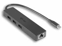 i-tec USB C Slim HUB 3-Port mit Gigabit Ethernet Adapter, USB 3.0 auf RJ-45,