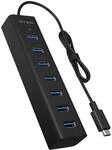 ICY BOX IB-Hub1700-C3 7-fach USB Type-C Hub mit 7x USB 3.0 (Type-A) Anschl&uuml;ssen und