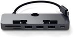 SATECHI USB-C Klemmen-Hub Pro mit USB C Datenport, USB-A 3.0, Micro/SD-Kartenleser,