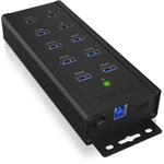 ICY BOX 7-Port USB 3.0 HUB aktiv mit Netzteil (12V/5A), 3 Ladeports, Wandmontage,