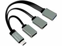 LogiLink UA0315 - USB-C (USB 3.1 Gen1 bis 5Gbps) Hub mit geradem Stecker auf 2X USB