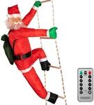 MONZANA&reg; LED Weihnachtsmann Leiter XXL 240cm In-/Outdoor Timer 8 Leuchtfunktionen