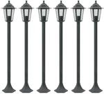 vidaXL Garten-Pollerleuchte 6 Stk. E27 110 cm Aluminium Dunkelgr&uuml;n