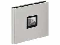 walther design Fotoalbum beige-grau 26 x 26 cm Leinen mit Cover-Ausstanzung, Black