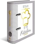 HERMA Rezeptordner A5 zum Selberschreiben Wei&szlig; Grau Gold, 7 cm breit, Motiv