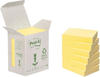 Post-it Recycling Notes Mini Tower, 38 x 51 mm, 100 Blatt, 6 Block, Pastellgelb - in