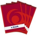 Herlitz Spiral-Notizblock x.book A6, kariert, 50 Blatt, ohne Rand, 4 St&uuml;ck