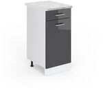 Vicco K&uuml;chenunterschrank R-Line, Anthrazit Hochglanz, 40 cm | 1 Schublade &middot;