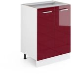 Vicco K&uuml;chenunterschrank R-Line, Rot Hochglanz, 60 cm