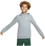 Nike Jungen Sportswear Club Hoody, Grau (Carbon Heather/White), XS (122-128 CM)
