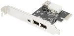 DIGITUS FireWire PCIe-Karte &ndash; IEEE 1394a Schnittstellenkarte mit 3 Ports &ndash; 2x