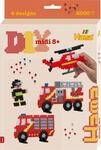Hama Perlen 3441 Geschenk-Set Feuerwehr mit ca. 2.000 bunten Midi B&uuml;gelperlen mit