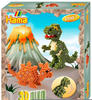Hama Perlen 3250 Geschenk-Set 3D Dinos mit ca. 2.500 bunten Midi Bügelperlen mit