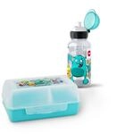 Emsa Kids Set mit Monster-Motiv, Trinkflasche + Brotdose, 400 ml auslaufsichere