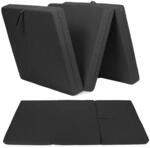 sunnypillow Premium Klappmatratze 80x195x15cm Schwarz, 3teil Faltmatratze | mit
