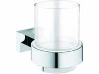 GROHE Essentials Cube | Badaccessoires - Glas mit Halter | 40755001, Silber