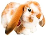 Teddy Hermann 93791 Hase Widder-Kaninchen liegend Hellbraun-Weiss gescheckt 30 cm,