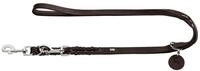HUNTER verstellbare F&uuml;hrleine SOLID EDUCATION, Farbe: dunkelbraun, Leder,