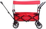 FUXTEC Bollerwagen faltbar FX-CT700 Rot mit Dach - Transportwagen klappbar | inkl.