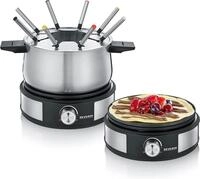 SEVERIN Fondue-Cr&ecirc;pes-Kombination, sp&uuml;lmaschinengeeignetes Fondueset mit 8 farblich