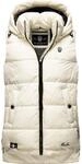 MARIKOO Damen warme Winter Steppweste mit Kapuze Zarinaa Offwhite Gr. M