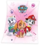 Herding Paw Patrol Kuscheldecke, 130 x 160 cm, Weicher Polyester, Rosa