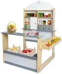Coemo Kaufladen Kinder Kaufmannsladen Lilly Holz Verkaufsstand mit 3 Schubladen