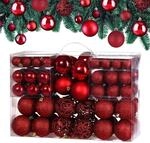 CASARIA&reg; Weihnachtskugeln 100tlg &Oslash; 3-6cm Kunststoff matt gl&auml;nzend Christbaumkugeln