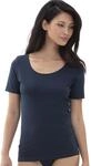 Mey Damen Kurzarm Top Baumwolle Serie Cotton Pure | Legere Passform, Tiefer