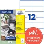 AVERY Zweckform 3424-10 Adressaufkleber (120 Etiketten, 105x48mm auf A4, FSC,