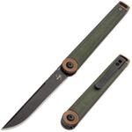 B&Ouml;KER PLUS&reg; Kaizen Green Canvas Micarta - Einhandmesser mit Front-Flipper -