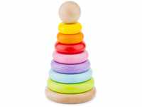 New Classic Toys 10501 Rainbow Stacking Toy, Multicolore Color