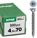 SPAX Universalschraube, 4,5 x 70 mm, 500 St&uuml;ck, T-STAR plus, Senkkopf, Vollgewinde,
