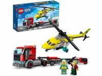 LEGO 60343 City Hubschrauber Transporter, Spielzeug ab 5 Jahren mit LKW,