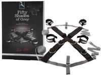 Fifty Shades of Grey Keep Still Bett-Kreuzfessel-Set in Silber Verstellbar