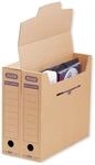 Elba Archivbox tric system, mit Verschlusslasche, aus Wellpappe in braun, 12 St&uuml;ck