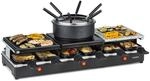 Klarstein Fonduelette XL - 3-in-1 Raclette-Grill & Fondue, 1650 Watt: Metall-