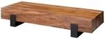 Wohnling Couchtisch 115x44x22 cm Sheesham Massivholz Metall Flach