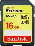 SanDisk Extreme SDHC 16GB UHS-I Class 10 Speicherkarte (bis zu 45MB/s lesen)