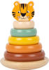 small foot Stapelturm Tiger "Safari" moderndes 7-teiliges Steckspiel mit 5 farbigen